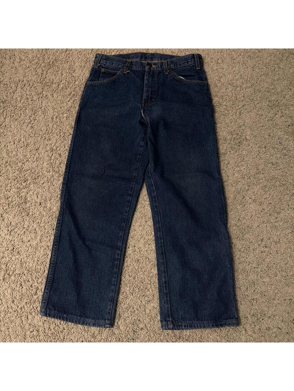 Dickies Jeans Mens Size 32 Blue Denim Straight Leg Workwear 5 Pocket Zip Fly